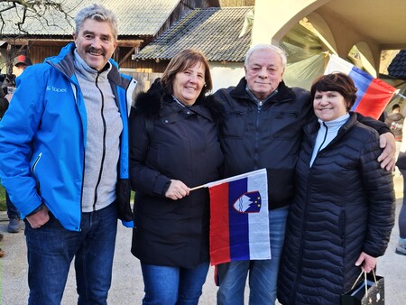 dr. Matej Tušek, župan Franc Čebulj in Mojca Grilc
